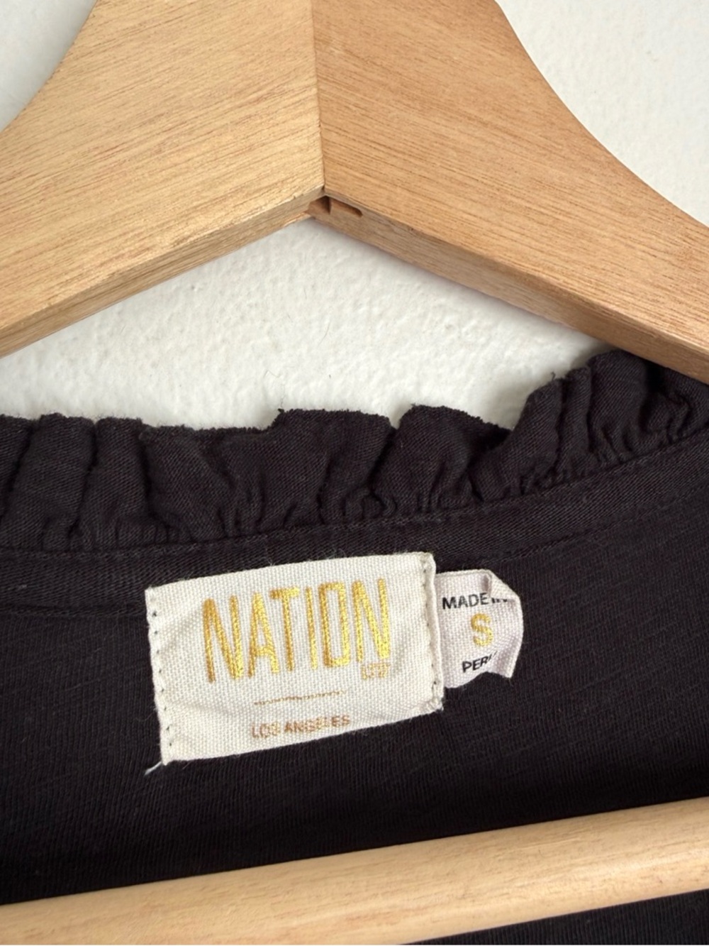 Nation LTD Tamira Elizabethan Long Sleeve Tee Shirt in Black - Picture 6 of 6